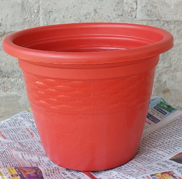 Red Plastic Pot